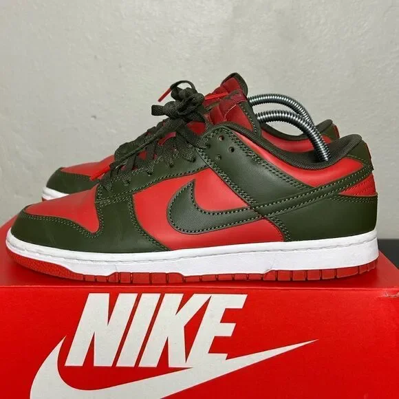 Nike Dunk Low Retro Mystic Red/Cargo Khaki Size 7.5 #DV0833-600